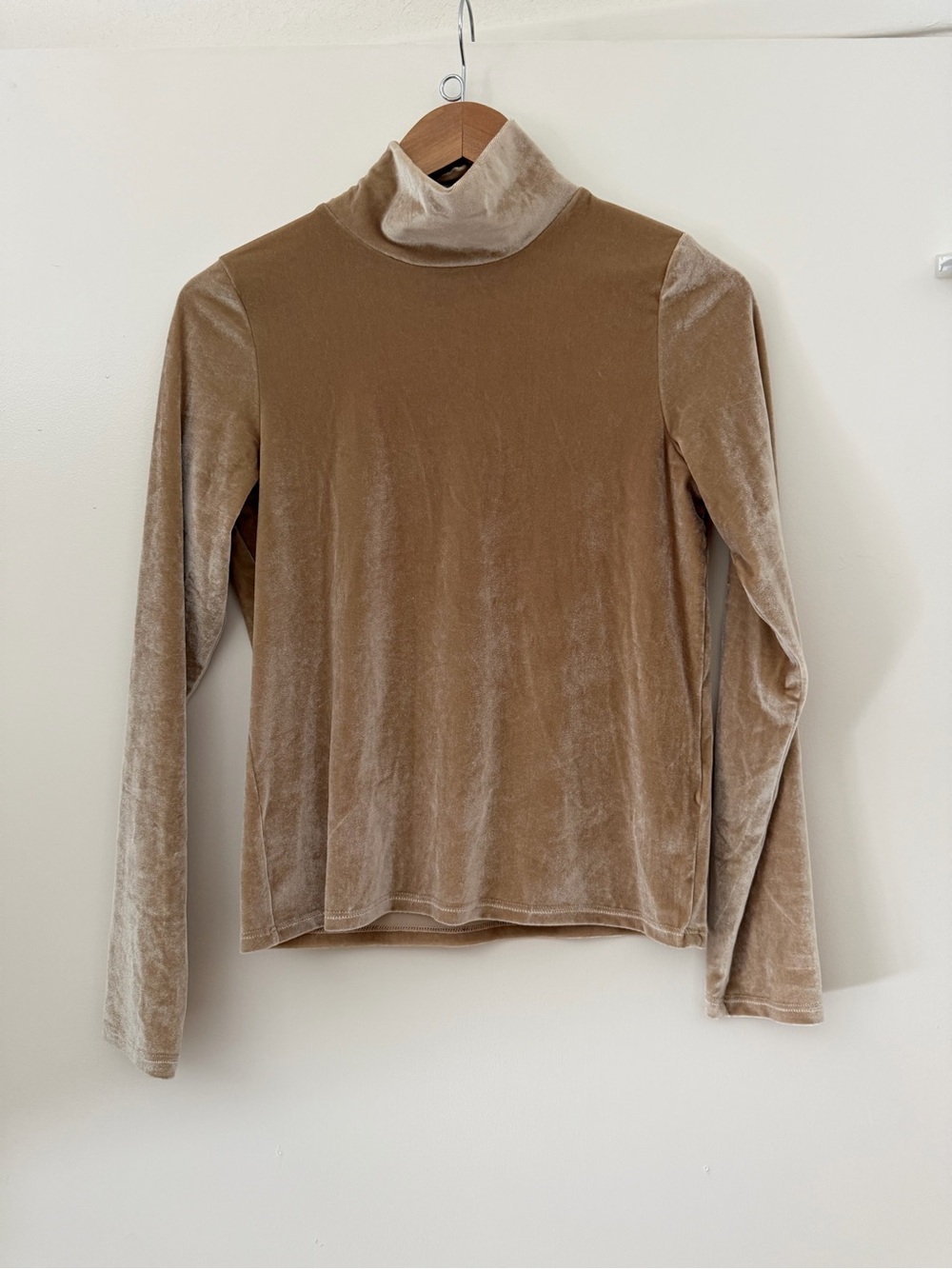 No. 6 Women’s Velvet Turtleneck Long Sleeve Top - Taupe